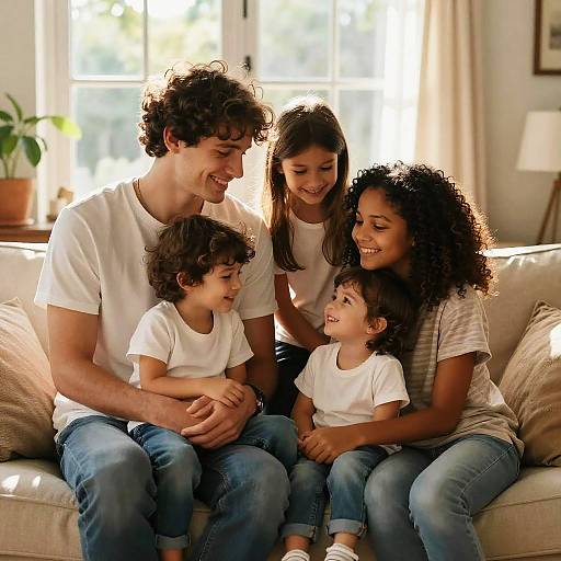 Cozy Multiracial Family Moments