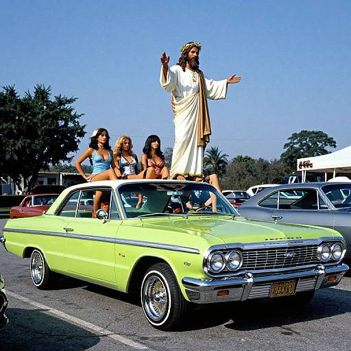 Neon Green 1964 Chevy Lowrider Scene