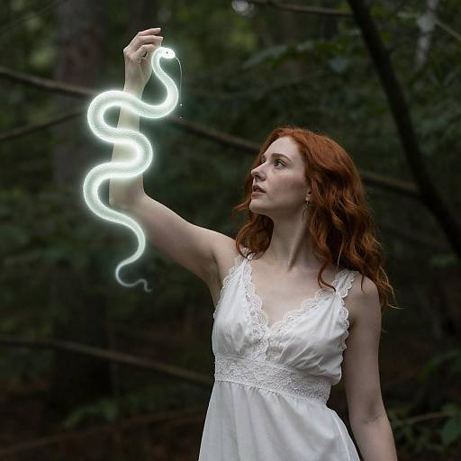 Forest Sorceress with Ethereal Serpent Light