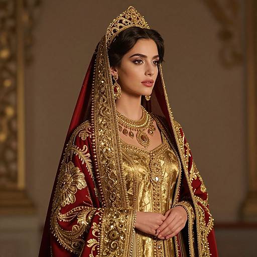 Opulent Woman in Regal Attire