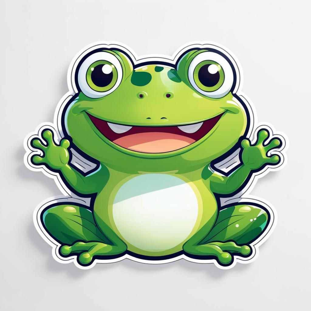 Adorable DreamWorks Frog Cartoon Sticker