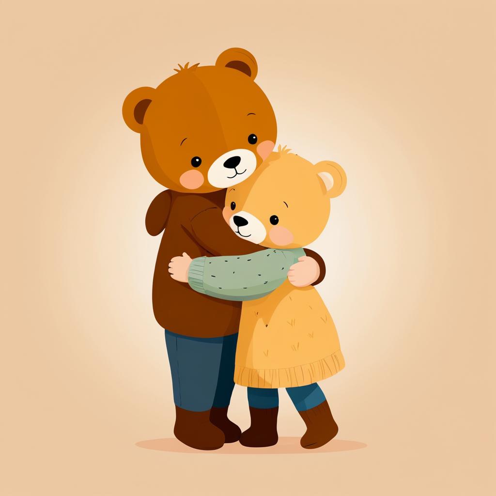 Heartwarming Hug: Child and Teddy Bear