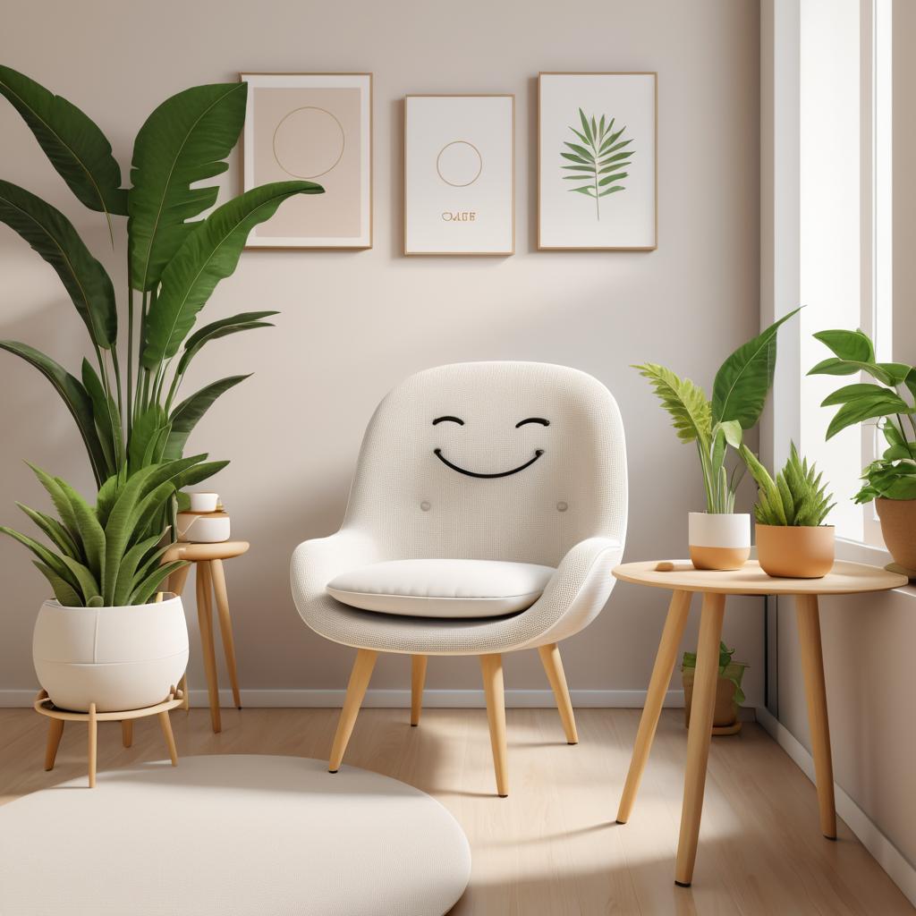 Charming Anthropomorphic Chair in Minimalist Studio