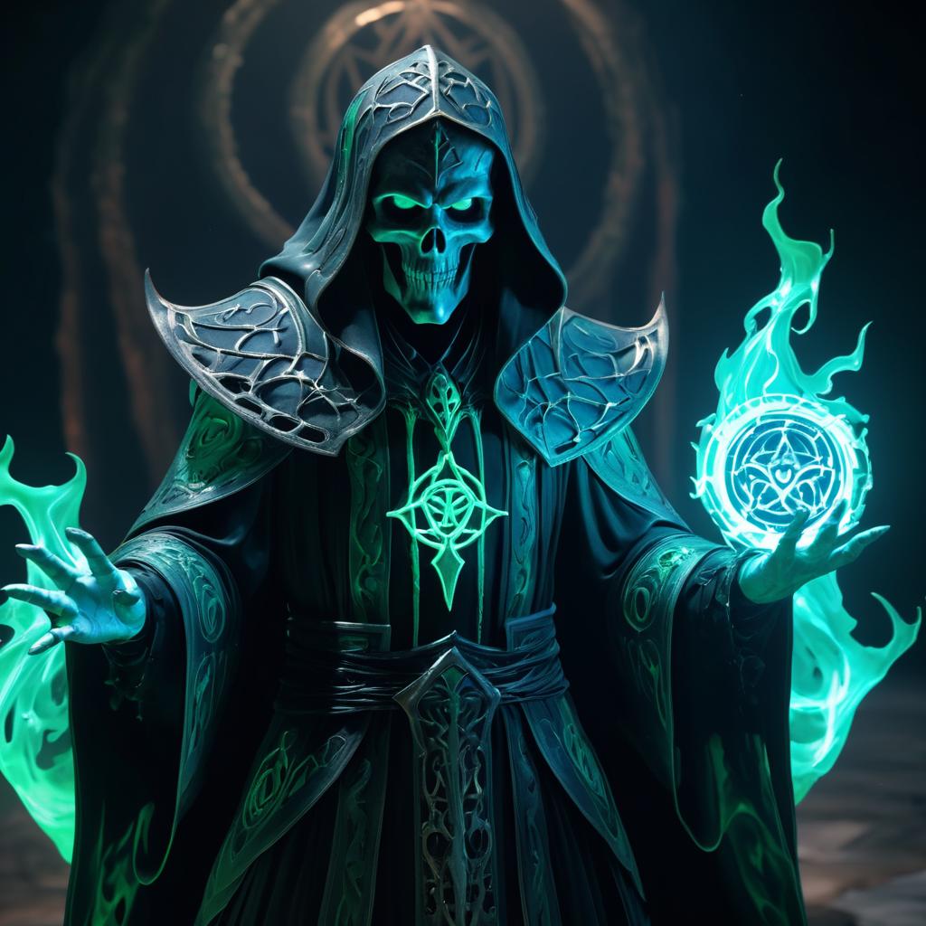 Lich Surrounded by Necrotic Energy