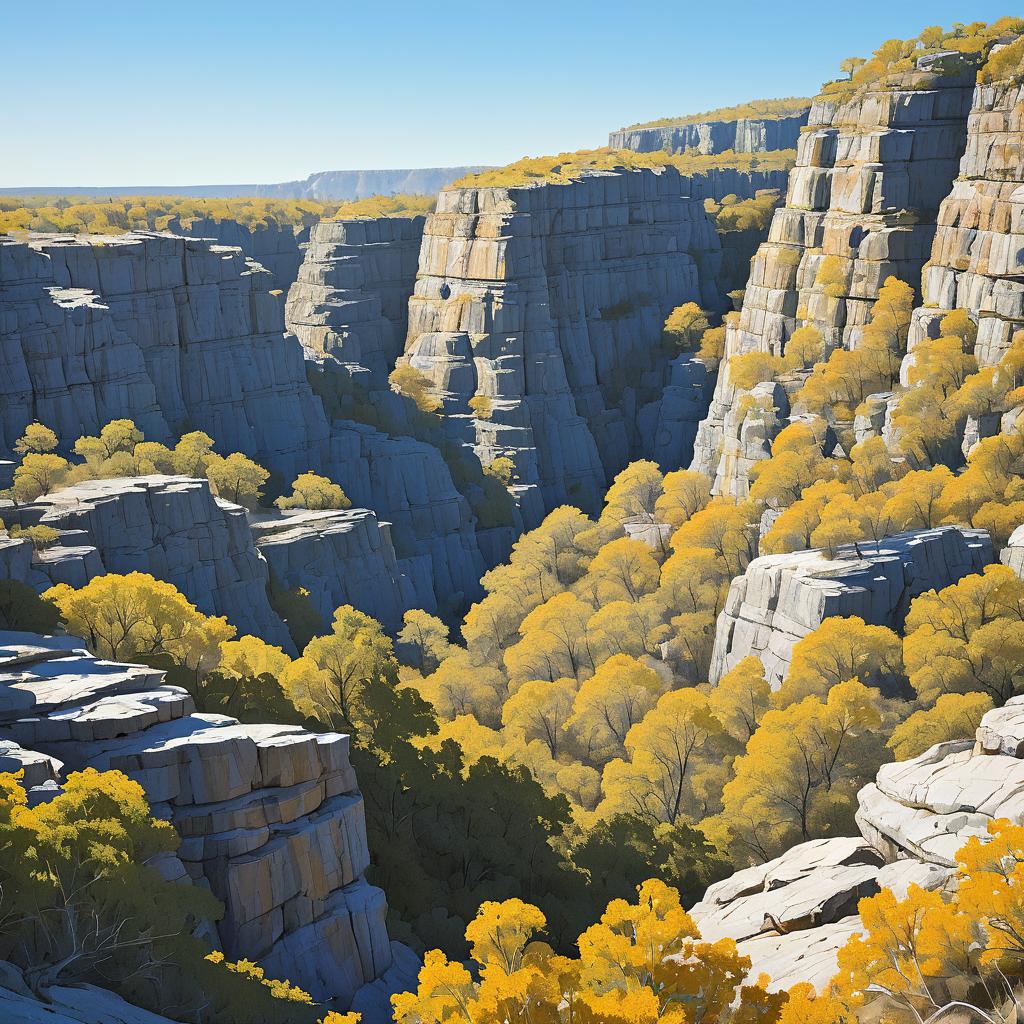 Bold Southwestern Craggy Escarpment Scene