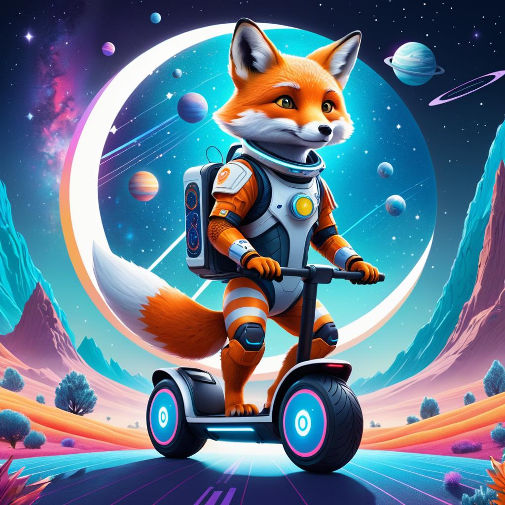 Futuristic Fox on a Segway Adventure