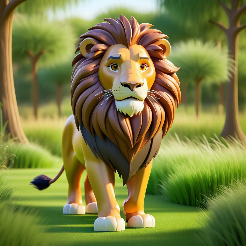 Regal 3D Lion in Pixar Style