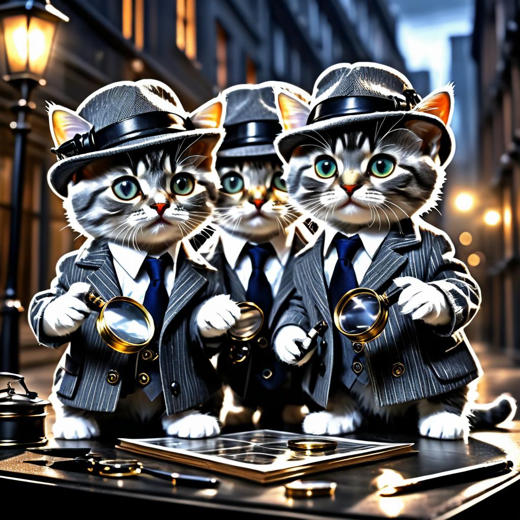 Detective Kittens in a 1920s City