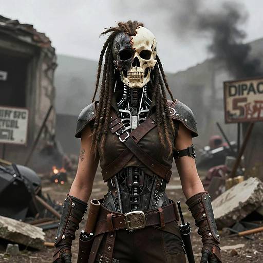 Grimdark Cyberpunk Rebel Warrior