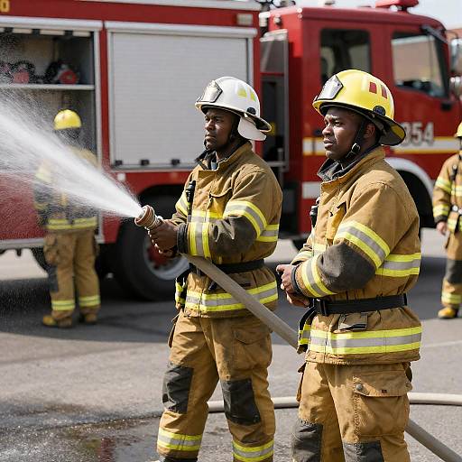 Dynamic Scene of Firefighters in Action