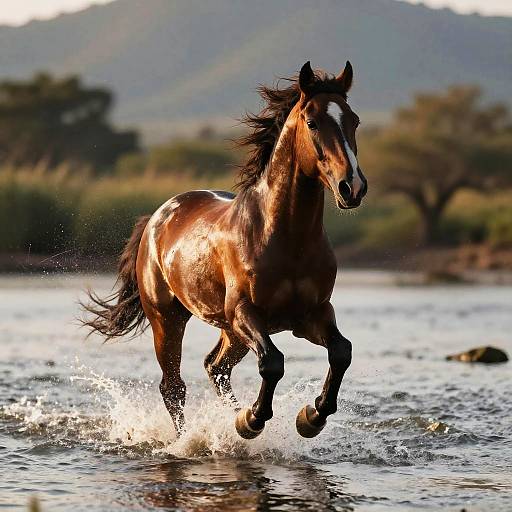 Ardenner Horse Galloping at Sunset