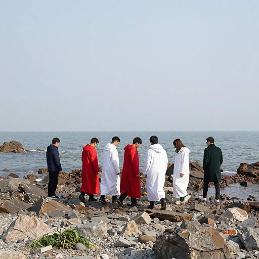 Gathering on the Rocky Beach