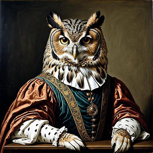 Renaissance Owl Bard Portrait