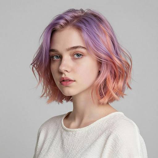 Pastel Hair: A Calm Portrait of Youth