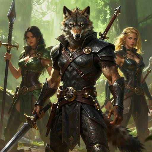 Epic Werewolf Hunter Digital Art