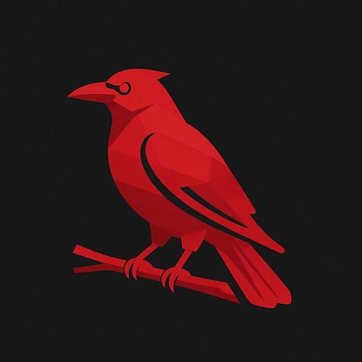 Red Raven Geometric Logo Design
