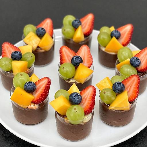 Vibrant Mexican Fruit Cups on Platter