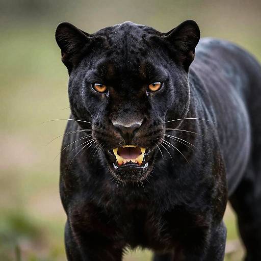 Fierce Black Panther Clawing