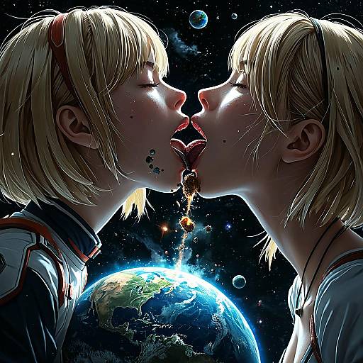 Anime Giantess Licking Exploding Earth