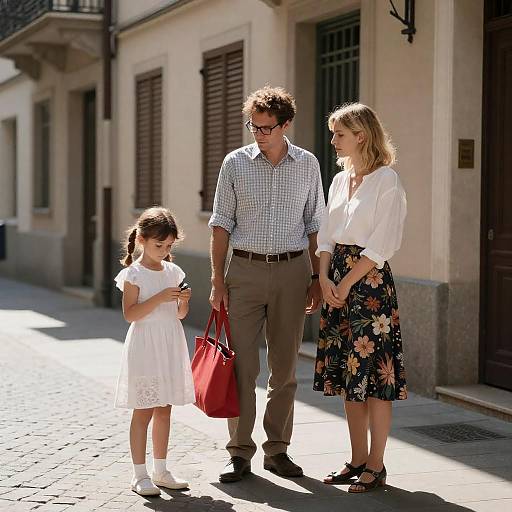 Sunny Street Portrait of a Family