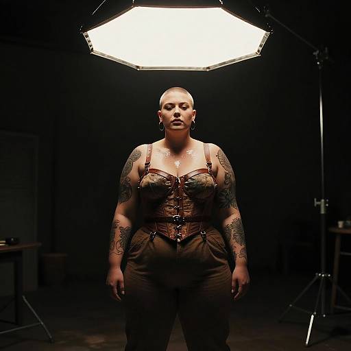 Voluptuous Corset Portrait in Chiaroscuro