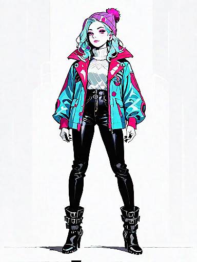 Lilac Winter Chic Full-Body Portrait