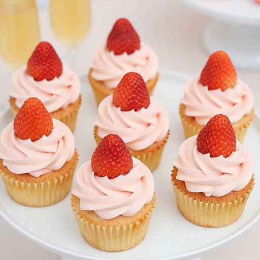 Elegant Strawberry Champagne Cupcakes