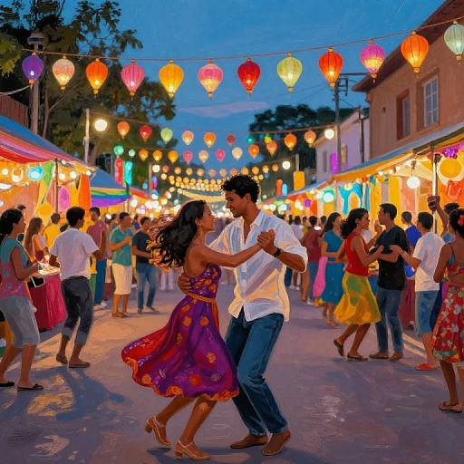 Vibrant Street Festival Dance Scene