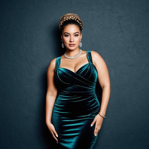 Elegant woman in teal velvet dress