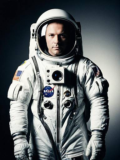Man in Astronaut Suit Studio Portrait