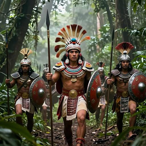 Tzilacatzin Leading Aztec Warriors