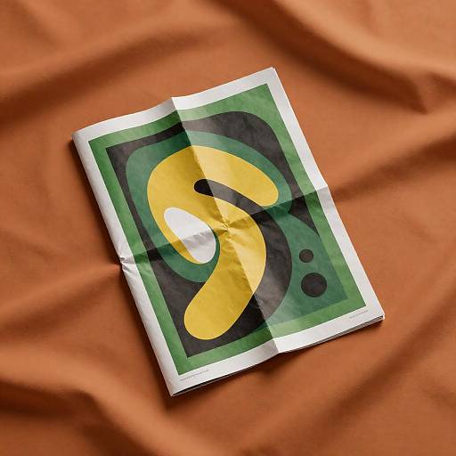 Abstract Magazine on Colorful Fabric