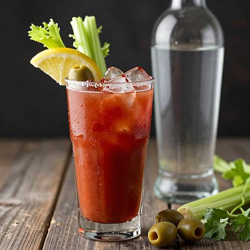 Bloody Mary Cocktail with Garnishes