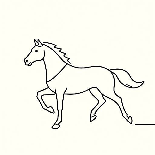 Minimalist Continuous Line Running Horse
