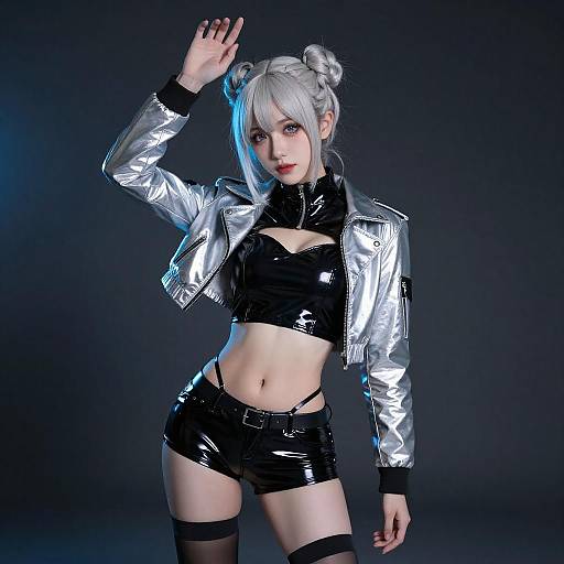 Dramatic Portrait of Platinum Blonde Woman