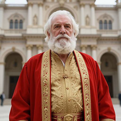 Elderly Wise Man in Ornate Attire