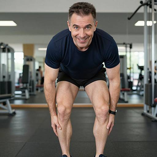 Fit Middle-Aged Man Gym Workout