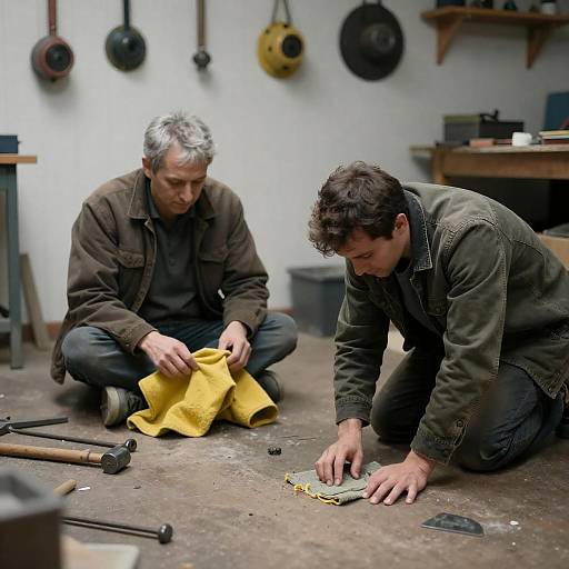 Men at Work in a Dim Workshop