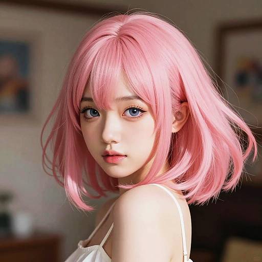 Vibrant Anime Portrait of Woman