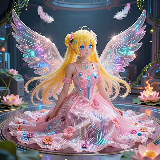 Cyberpunk Electronic Circuit Dress Miku