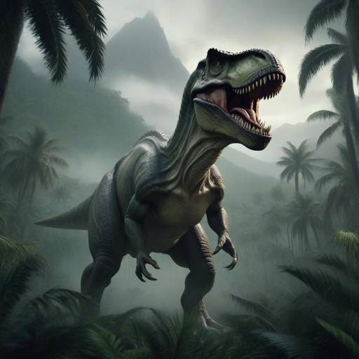 Tyrannosaurus Rex in Prehistoric Jungle