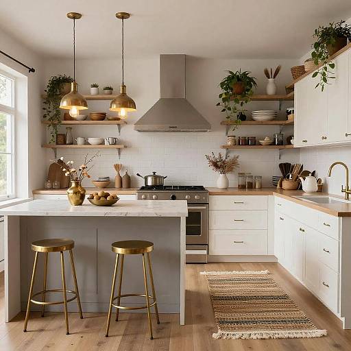 Boho Chic Kitchen with Vintage Brass
