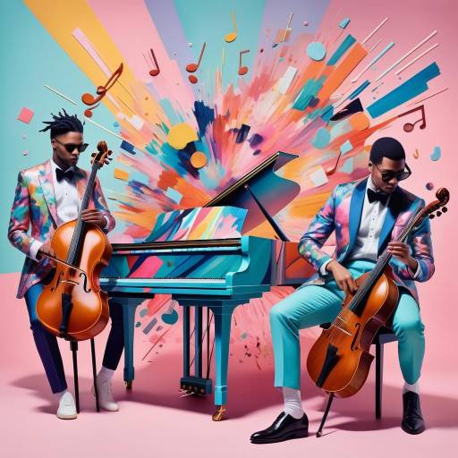 Vibrant Impressionist Musician Explosion