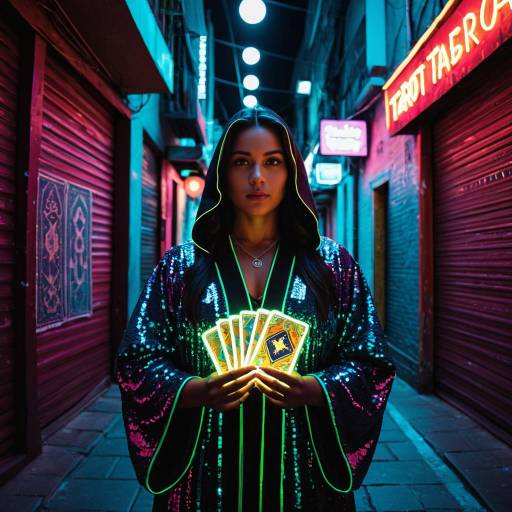 Neon Tarot Reader with Sequined Robe