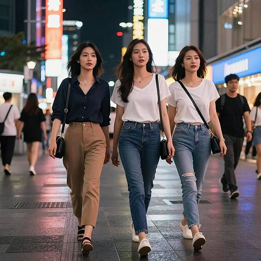 Vibrant Neon Night Fashion Walk