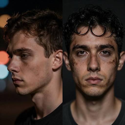 Dual Perspectives of a Man's Face