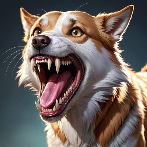 Aggressive Corgi Dog Showing Teeth