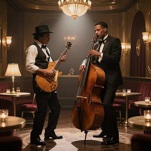 Vintage Jazz Musician in Art-Deco Lounge