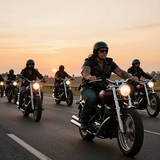 Vintage Biker Festival Sunset Ride