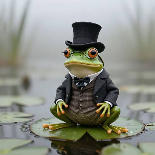 Victorian Frog in Whimsical Attire